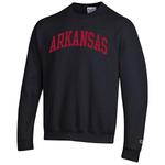 Мужской черный свитшот arkansas razorbacks basic arch fleece pullover Champion - фото 3