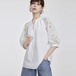 ELLE Рубашка Women's White Stand Collar Moderate - фото 3