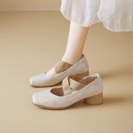 Туфли Мэри Джейн женские бежевый Agsdon - фото 4