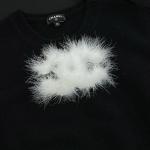 Свитер женский Chanel с меховым логотипом, черный - фото 6