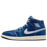 Кроссовки Air Jordan 1 Mid 'Metallic Blue' - фото