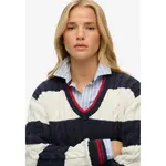 Свитер Superdry Stripe Oversized Cable, синий - фото 4