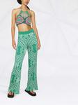 ETRO жаккардовые брюки с плиссировкой, зеленый - фото 2