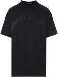 Футболка Palm Angels Glittered Logo Classic Tee 'Black', черный - фото