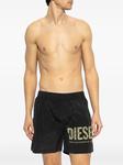 Шорты для плавания с логотипом Diesel, черный - фото 2