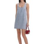 Джинсовое мини-платье с декором Self-portrait, синий - фото 4