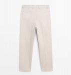 Брюки Massimo Dutti Cotton Blend Darted, бежевый - фото 2