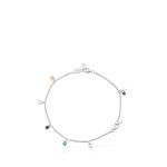 Браслет Tous Mini Color With Gemstones And Pearl, серебро - фото