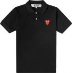 Поло Comme des Garçons PLAY Heart Logo Polo 'Black', черный - фото