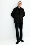 Пиджак H&M Regular Fit Cashmere-blend, темно-коричневый - фото 6