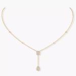 Колье Messika My Twin Tie 0.10CTX2, желтое золото/бриллианты - фото