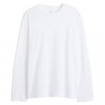 Лонгслив H&M Regular Fit Jersey, белый - фото