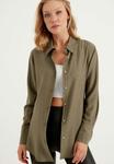Блузка на пуговицах BASIC Herita, хаки - фото 4
