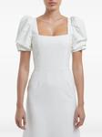 POST MERIDIEM платье миди с квадратным вырезом, белый - фото 5