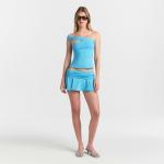 Топ SKIMS Cotton Jersey Asymmetrical, голубой - фото 2