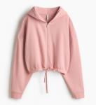 Толстовка H&M Drawstring Zip-Through, светло-розовый - фото