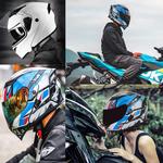 Шлем модуляр Uueybsg с микрофоном, черный / белый - фото 7