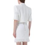 Твидовый укороченный пиджак BALMAIN, белый - фото 3