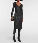 Кожаное платье миди Jurgen STOULS, черный - фото 2