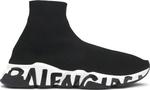 Кроссовки Balenciaga Speed Trainer Graffiti - Black White, черный - фото