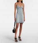 Платье-бюстье из денима Balmain, Bleu Jean Clair - фото 2