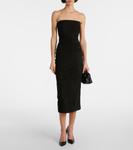 Замшевое платье миди Alex Perry, черный - фото 2