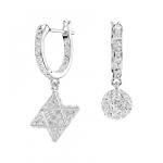 Swarovski Родированные серьги женские белые - фото 4