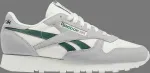 Кроссовки classic leather 'pure grey dark green' Reebok, серый - фото