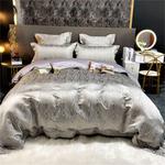 Generic Комплект постельного белья шелковый сатиновый цветочный - фото 2