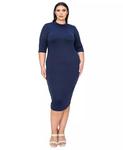 Платье миди Mona больших размеров L I V D, синий - фото