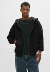 Толстовка PULL&BEAR Zip-up sweatshirt, Mottled Black - фото