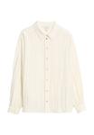 Блуза Marks & Spencer CRINKLE TEXTURED COLLARED, Ivory/Mottled Beige - фото 4
