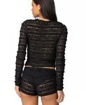Женский прозрачный кружевной топ Maisley Edikted, черный - фото 2