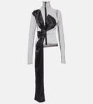 Прозрачный топ с высоким воротником ACNE STUDIOS, черный - фото