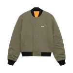 Куртка Stussy x Nike Reversible Varsity 'Medium Olive/Bright Mandarin', зеленый - фото