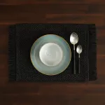 Индивидуальная скатерть El Corte Inglés с бахромой, черный - фото