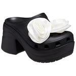 Тихие тапочки с закрытым носком для женщин Черные Крокс, черно-белые - фото 3