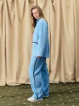 Льняные унисекс пижамные брюки Paros синего цвета Sleeper, синий - фото 4
