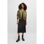 Платье с запахом спереди из тисненого атласа BOSS, черный - фото 2