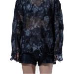 Свитер ажурной вязки R13, черный - фото 4