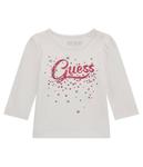 Лонгслив детский Guess со звездами, белый - фото