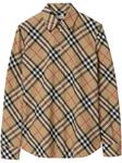 Рубашка в клетку Burberry, бежевый - фото
