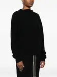 Шерстяной джемпер в рубчик Rick Owens, черный - фото 3
