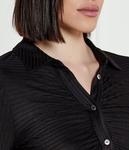 Рубашка женская Guess Jeans приталенная со сборками, черный - фото 4