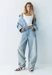 Бочка с широкой ногой Pull&Bear, Light-Blue Denim - фото 2