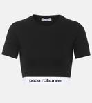 Джерси укороченный топ Rabanne, черный - фото