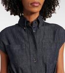 Длинное джинсовое платье с поясом Brunello Cucinelli, Denim Blu - фото 4