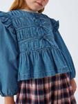 Детский джинсовый топ с бантом John Lewis, Blue, White - фото 6