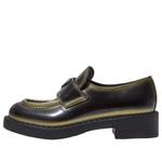 Кроссовки leather loafers 'black spray paint' Prada, черный - фото