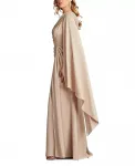 Платье с рукавами-кейпами Ember Tadashi Shoji, бежевый - фото 4